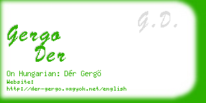 gergo der business card