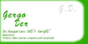 gergo der business card